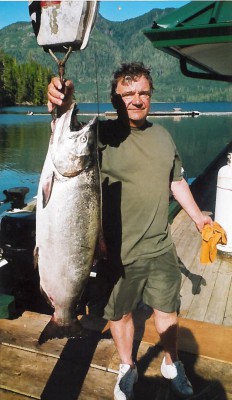Bruce Carruthers, residential and commercial Realtor, enjoying fishing in Campbell River
